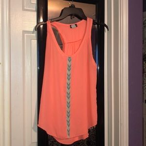 Wet Seal Neon Peach Racerback Blouse